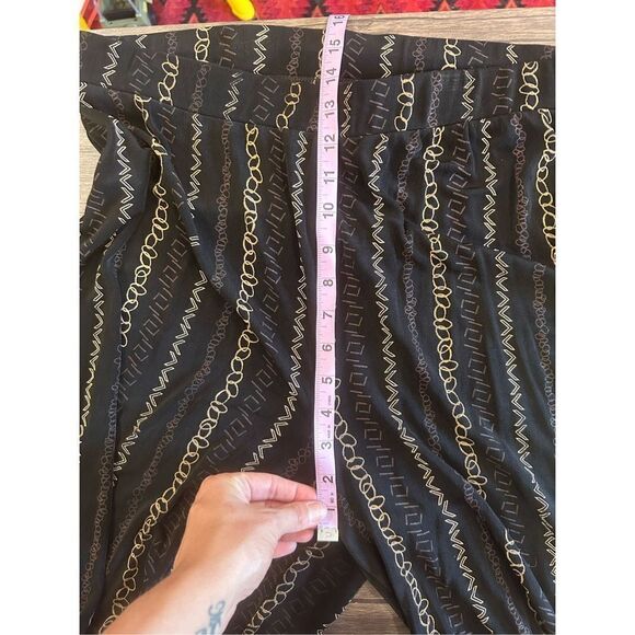 Chico’s Travelers Wide Leg Black Slinky Chain All Over Print Casual Pants Sz XL - Picture 13 of 14